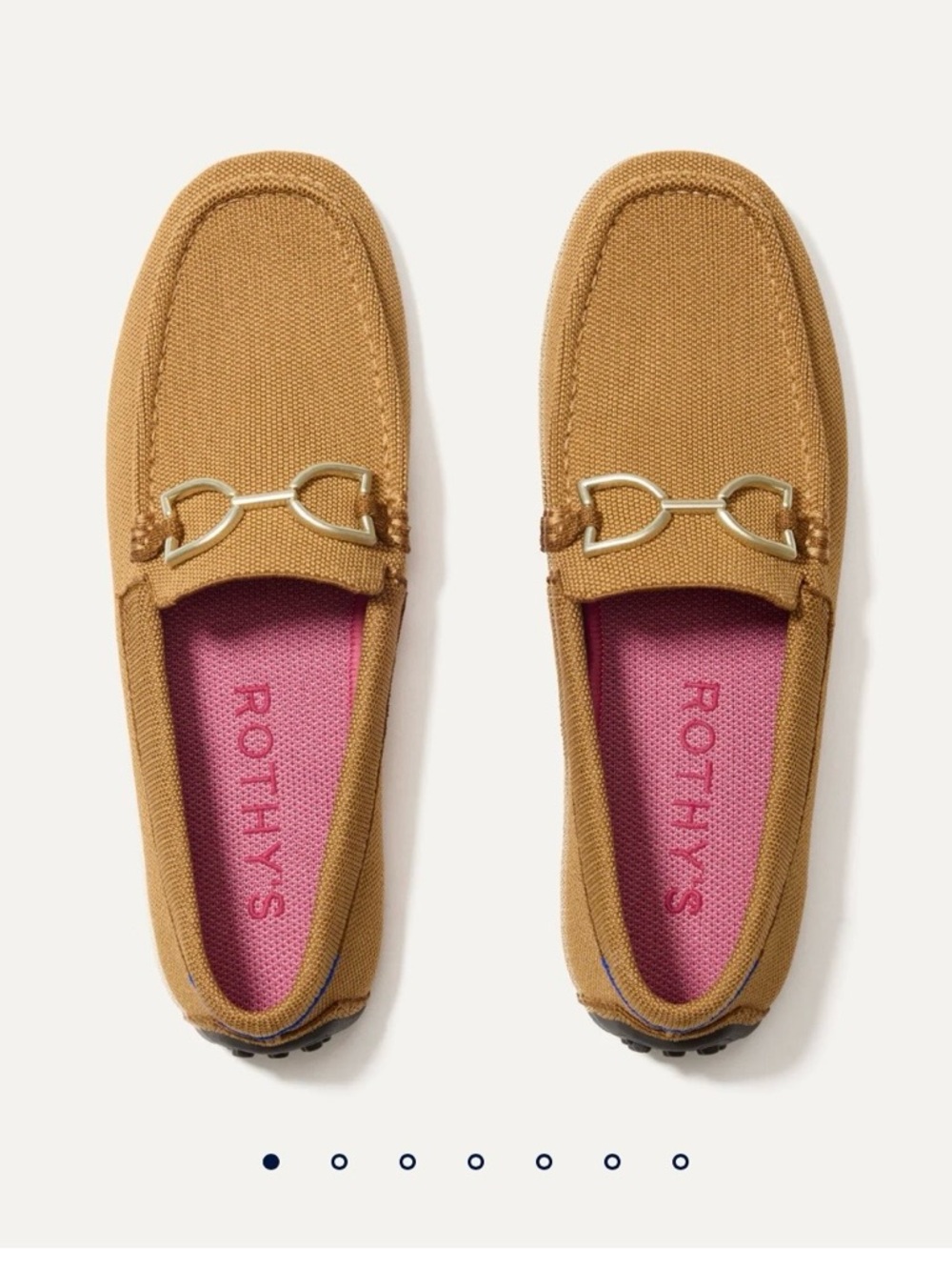 NWT Rothy's Camel Canvas “Double Bit Driver” Loafers